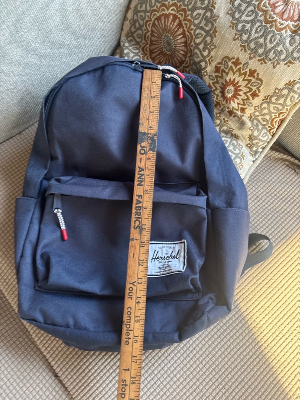 Herschel Supply Company Navy Backpack with Red Zip Pulls